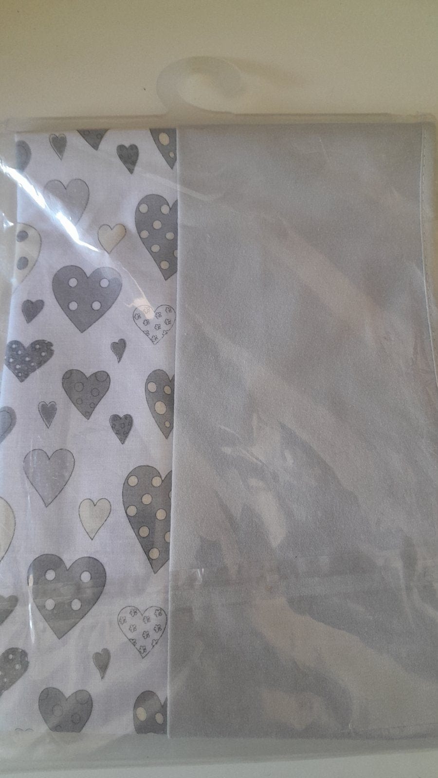 Двупластово Памучно Лятно одеяло MimiNu 75x100см Сиви сърца