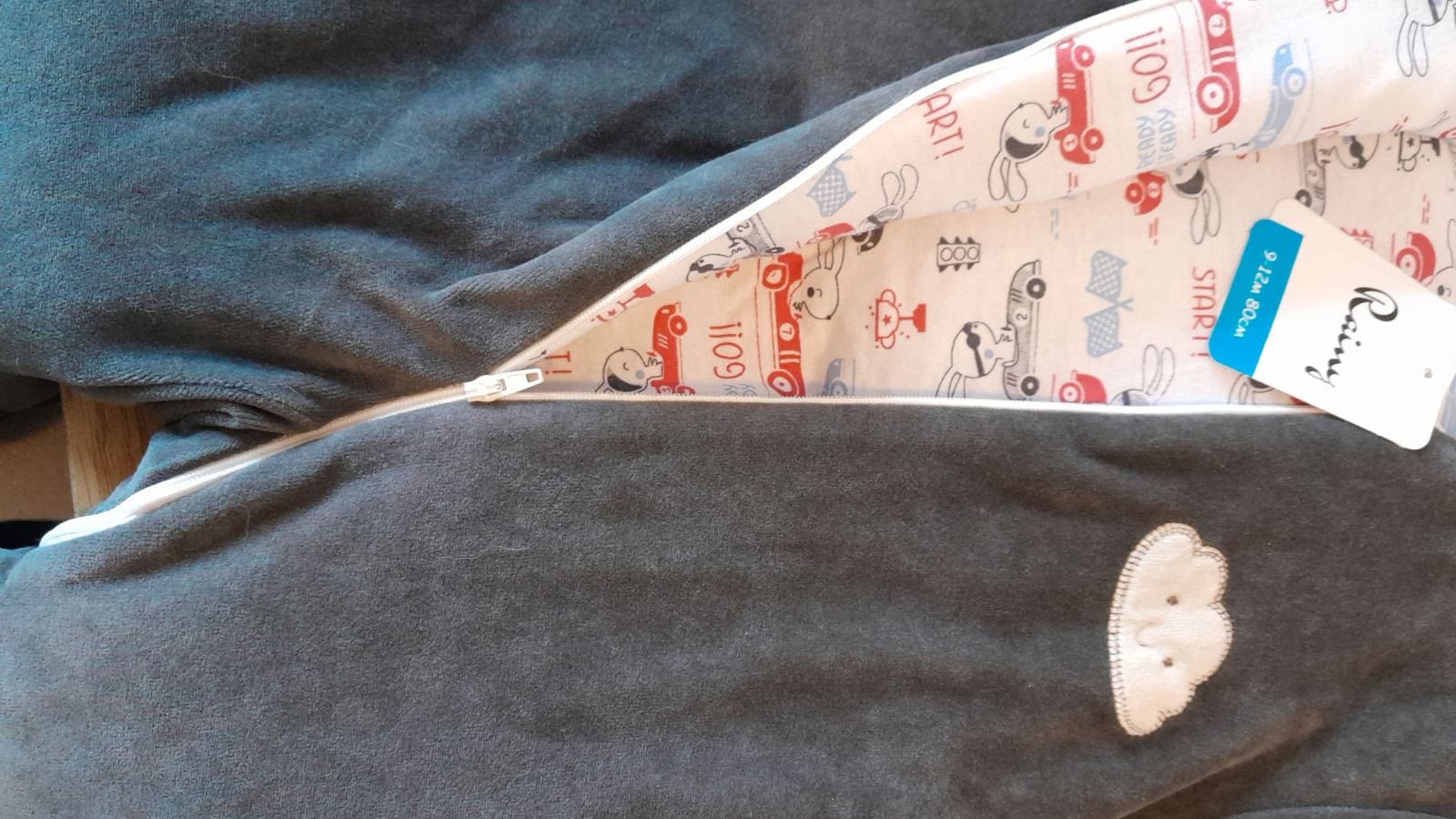 Rainy Бебешки ватиран гащеризон Облаче 80 см. цвят сив