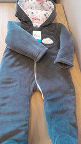 Rainy Бебешки ватиран гащеризон Облаче 80 см. цвят сив