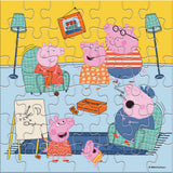 Puzzle 42 el cu formă ovală a cutiei Peppa Pig, puzzle dimensiune 42x42 cu Chl El. Cu posibilitatea de colorare pe spate