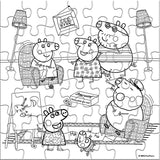 Puzzle 42 el cu formă ovală a cutiei Peppa Pig, puzzle dimensiune 42x42 cu Chl El. Cu posibilitatea de colorare pe spate