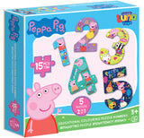 Пъзел 15 Ел. Научи Числата С Пепа Пиг 5 Пъзела С Увеличаващи Се Бройки От 1 До 5