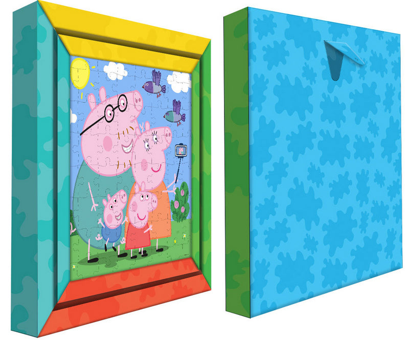 Пъзел 64 Ел. С Рамка За Стена Пепа Пиг Размер На Пъзела 27Х27С Възможност За Оцветявание На Гърба