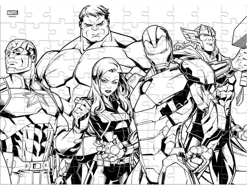 Пъзел 100 ЕлЕдри Елементи Отмъстителите С Възможност За Оцветявание На Гърба Размер На Пъзела 37Х27 Едри Елменти