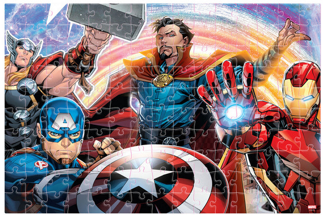 Пъзел 150 Ел. 3Д Ефект Лентикуларен Пъзел 46Х31 Отмъстителите С 3 Картини В Него При Промяна На Зрителния Ъгъл И С Възможност За Оцветявание На Гърба