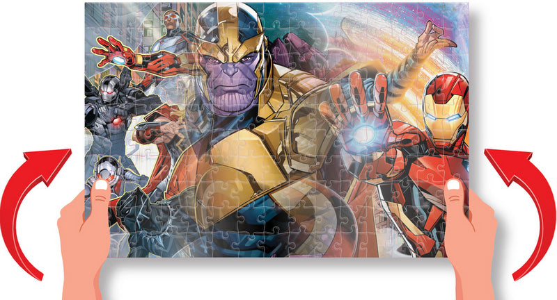 Пъзел 150 Ел. 3Д Ефект Лентикуларен Пъзел 46Х31 Отмъстителите С 3 Картини В Него При Промяна На Зрителния Ъгъл И С Възможност За Оцветявание На Гърба