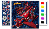 Оцветителен Комплект С Дръжка Стикери Скицник Със Спирала ЧеткиБоички И 20 Оцв. Страници Спайдермен35X22X2