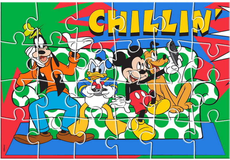Пъзел 100 Ел Мики Маус Едри ЕлементиС Възможност За Оцветявание На Гърба Размер На Пъзела 41Х28 Едри Елменти