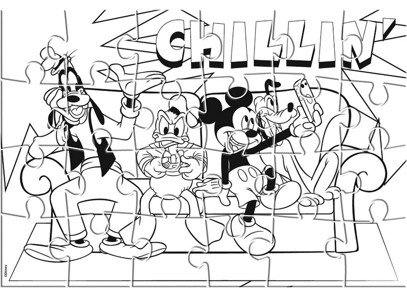 Пъзел 100 Ел Мики Маус Едри ЕлементиС Възможност За Оцветявание На Гърба Размер На Пъзела 41Х28 Едри Елменти