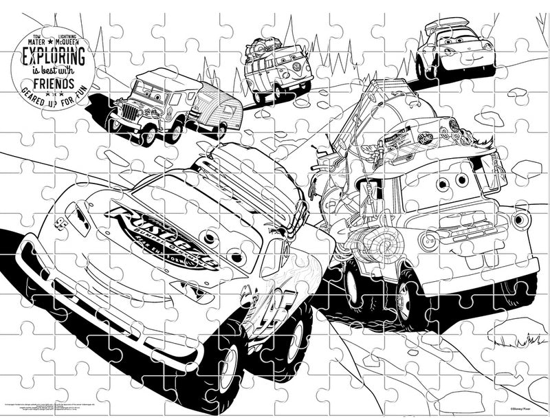 Пъзел 100 ЕлЕдри Елементи Колите С Възможност За Оцветявание На Гърба Размер На Пъзела 49Х36 Едри Елменти