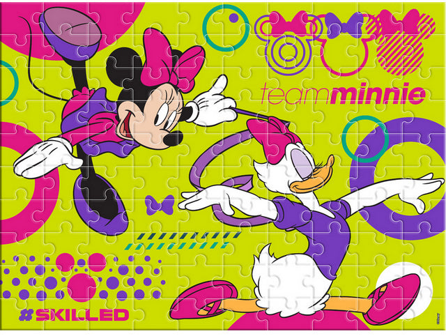 Пъзел 100 ЕлЕдри Елементи Мини Маус С Възможност За Оцветявание На Гърба Размер На Пъзела 49Х36 Едри Елменти