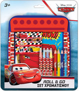 Оцветителен Център С Маркери Цветни МоливиСтикери И Рисувателна Хартия На Руло С Колите 25Х21Х2