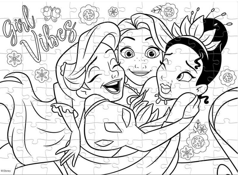 Пъзел 100 ЕлЕдри Елементи Дисни ПринцесиС Възможност За Оцветявание На Гърба Размер На Пъзела 37Х27 Едри Елменти