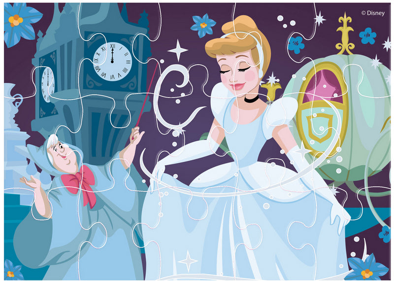 Пъзел 4 В 112Ел. 15 Ел. 20Ел. 24Ел. Дисни Принцеси 28Х28Х5 Размер На Пъзела 29Х21 Големи ЧастиС Възможност За Оцветявание На Гърба