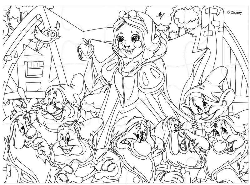 Пъзел 4 В 112Ел. 15 Ел. 20Ел. 24Ел. Дисни Принцеси 28Х28Х5 Размер На Пъзела 29Х21 Големи ЧастиС Възможност За Оцветявание На Гърба