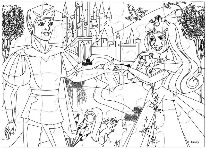 Пъзел 4 В 112Ел. 15 Ел. 20Ел. 24Ел. Дисни Принцеси 28Х28Х5 Размер На Пъзела 29Х21 Големи ЧастиС Възможност За Оцветявание На Гърба