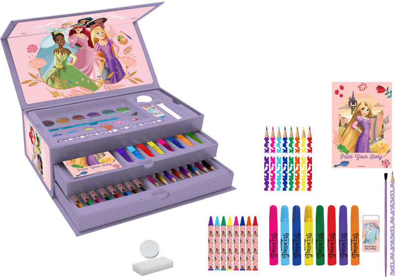 Триетажно Куфарче Дисни ПринцесиЗа Оцветяване С Всичко Необходимо За Оцветяване 27Х14Х9