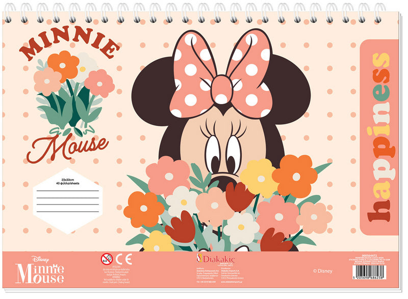 Рисувателен Блок А4 Със Спирала С Шаблони С ЛинияСтикери И Оцветителни Страници 40 Стр. 33Х23 Мини МаусДва Вида