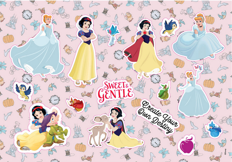 Рисувателен Блок А4 Със Спирала С Шаблони С ЛинияСтикери И Оцветителни Страници 40 Стр. 33Х23 Дисни Принцеси Снежанка И БелДвулицев