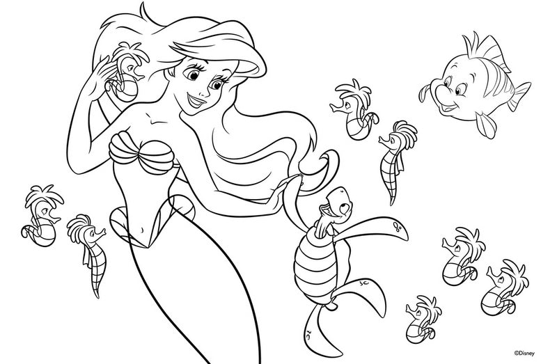 Рисувателен Блок Със Спирала С Шаблони С ЛинияСтикери И Оцветителни Страници 40 Стр. 33Х23 Дисни Принцеси Ариел Два Вида