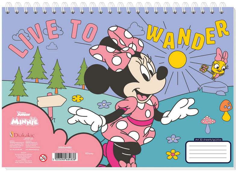 Рисувателен Блок А4 Със Спирала Двулицев 30 Стр. Мини Маус33Х23