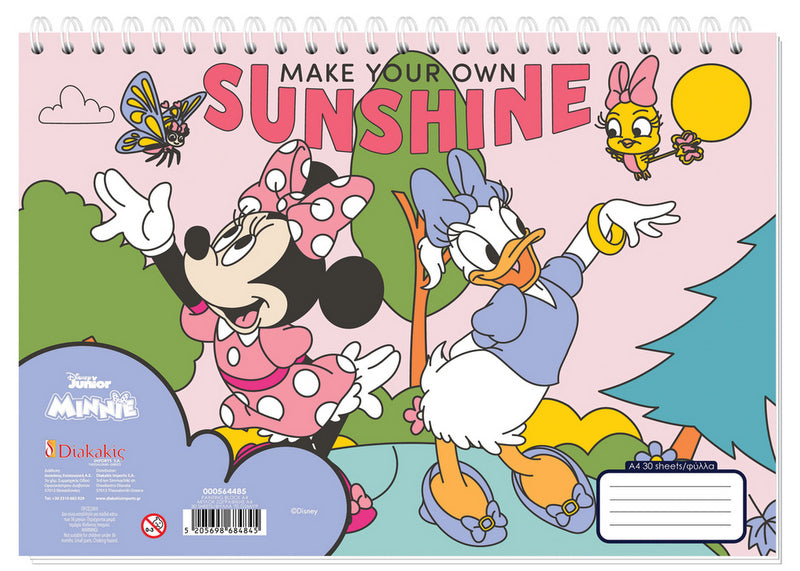 Рисувателен Блок А4 Със Спирала Двулицев 30 Стр. Мини Маус33Х23