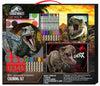 Set de colorat cu mâner, cu șabloane, autocolante, cu album, bloc spiralat A4 și multe markere, pasteluri, acuarele, pensule etc. Jurassic World 54x47x3