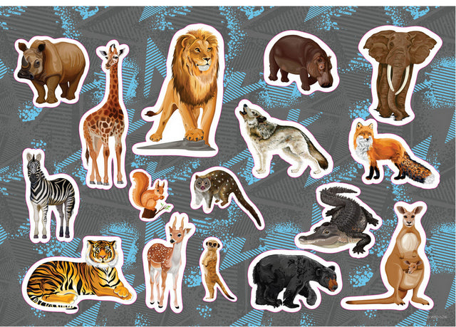 Рисувателен Блок А4 Със Спирала С Шаблони С ЛинияСтикери И Оцветителни Страници 40 Стр. 33Х23 Анимал Планет Двулицев