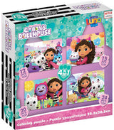 Пъзел 4 В 112Ел. 15 Ел. 20Ел. 24Ел. Къщата За Кукли На Габи 28Х28Х5 Размер На Пъзела 29Х21 Големи Части С Възможност За Оцветявание На Гърба