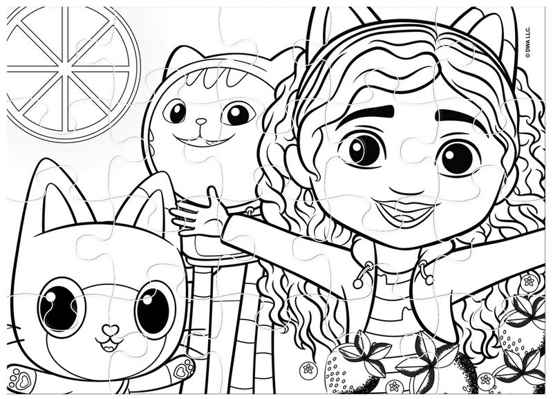 Пъзел 4 В 112Ел. 15 Ел. 20Ел. 24Ел. Къщата За Кукли На Габи 28Х28Х5 Размер На Пъзела 29Х21 Големи Части С Възможност За Оцветявание На Гърба