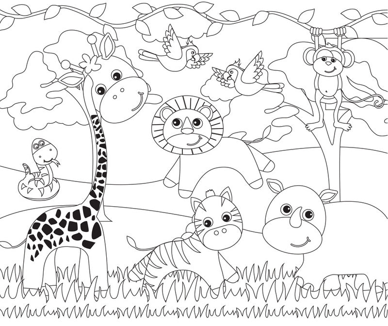 Пъзел 24 Ел Животните Много Едри Елементи 41Х28 Размер На ПъзелаС 3 Оцветителни Страници