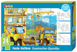 Пъзел 24 Ел Строителство Много Едри Елементи 41Х28 Размер На ПъзелаС 3 Оцветителни Страници