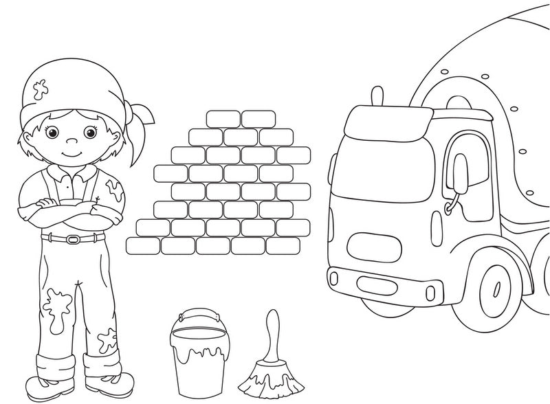 Пъзел 24 Ел Строителство Много Едри Елементи 41Х28 Размер На ПъзелаС 3 Оцветителни Страници