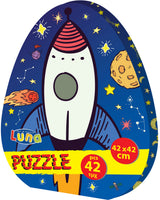 Puzzle 42 El cu rachetă în formă ovală, dimensiune 42x42, cu Chl El.