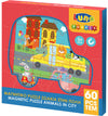 Puzzle magnetic 60 de piese Animale în oraș 18x18x2 Conține 3 puzzle-uri a câte 20 de piese fiecare
