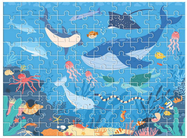 Пъзел 100 Ел Светещ В Тъмното Едри Елементи Морски ЖивотниРазмер На Пъзела 49Х36 Едри Елменти