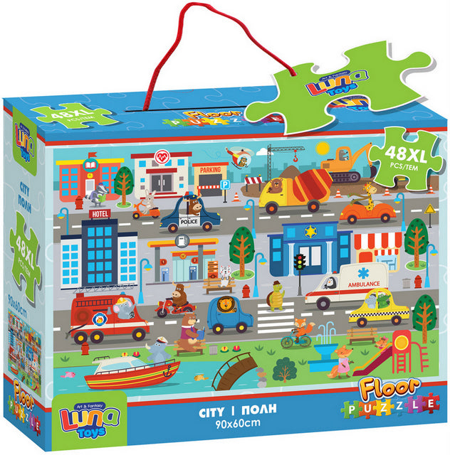 Пъзел 48 Ел С Огромни Елементи За Под 90Х60 Градът