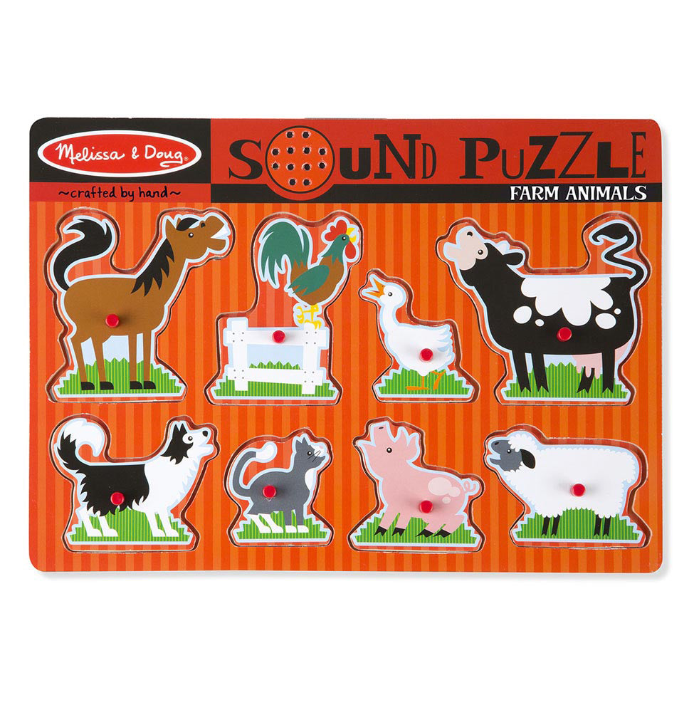 Puzzle cu animale de fermă și sunete