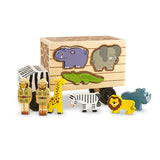 Melissa & Doug fából készült teherautó F betűs állatokkal