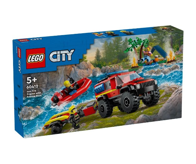 Lego® City 60412 - Пожарникарски Камион 4X4 Със Спасителна Лодка
