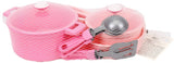 Set de bucătărie roz 32x20x10 cu oale și tigăi