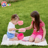 Set de bucătărie roz 32x20x10 cu oale și tigăi