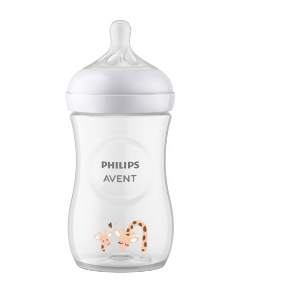 Biberon Philips Avent Natural Response 3.0 cu tetină 1M+ 260ml Giraffe