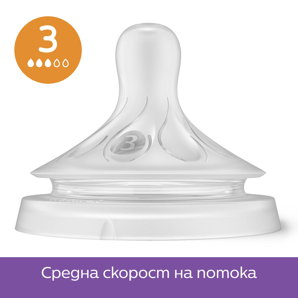 Биберони Natural Response Scy960 03 Комплект 3 Бр, Flow 3, 4 ,5 Philips Avent