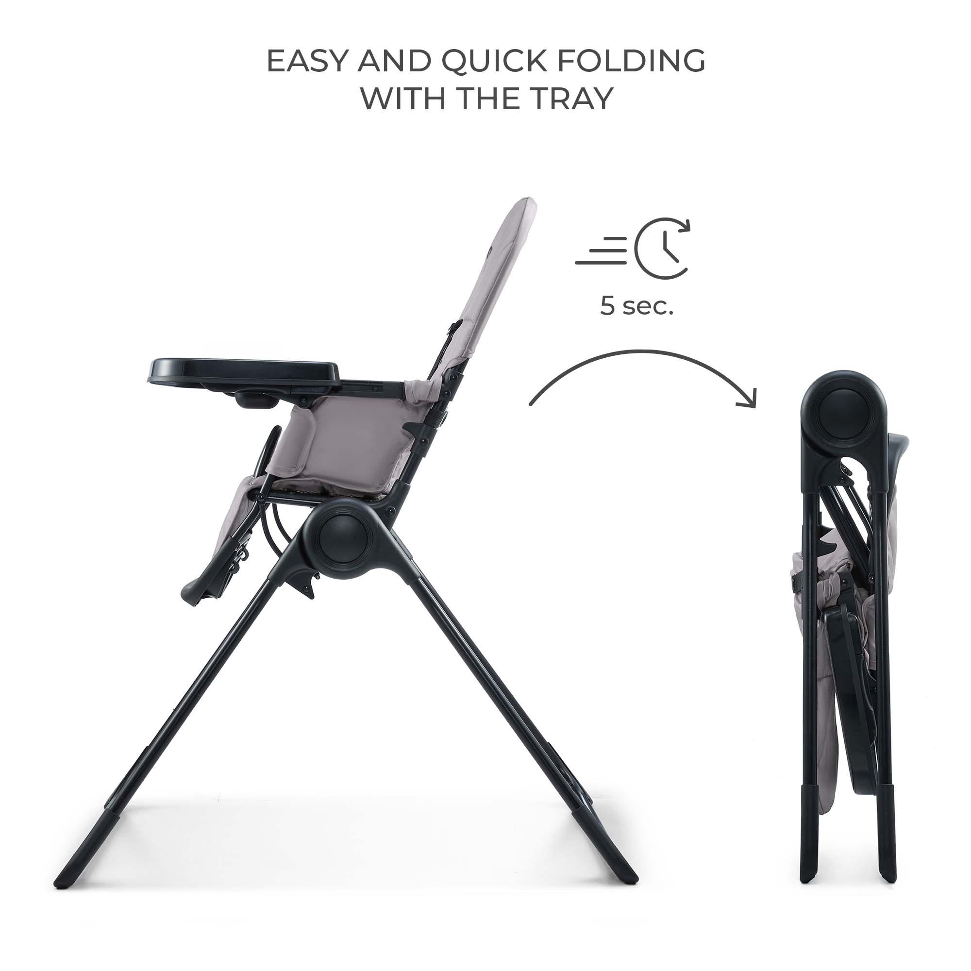 Binci Столче За Хранене Grey Kinderkraft