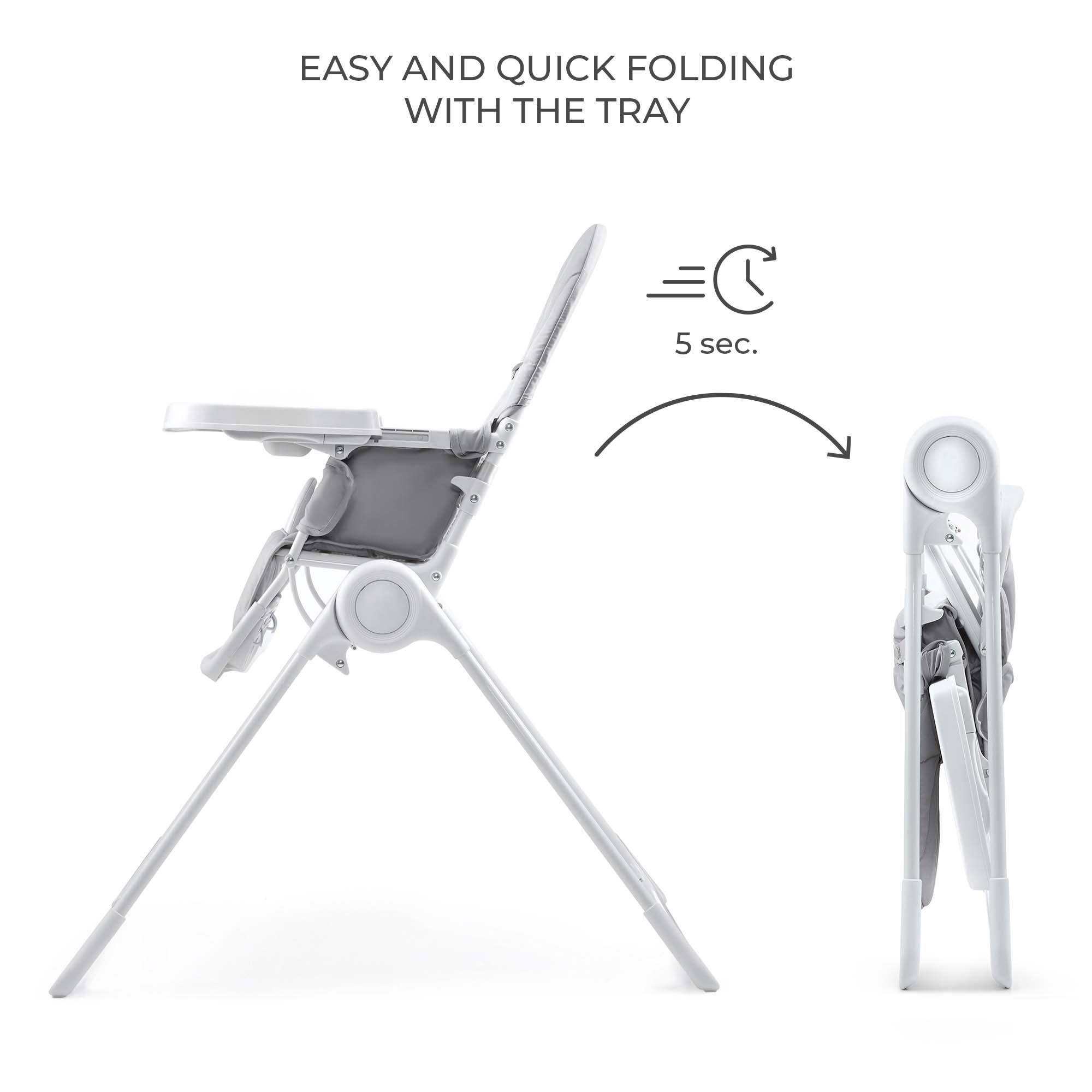 Binci Столче За Хранене Light Grey Kinderkraft