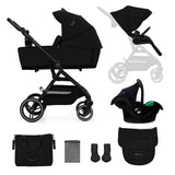 Yoxi Бебешка Количка 3в1 Pure Black Kinderkraft