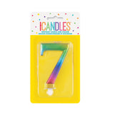 Свещ За Рожден Ден №7 Rainbow Unique
