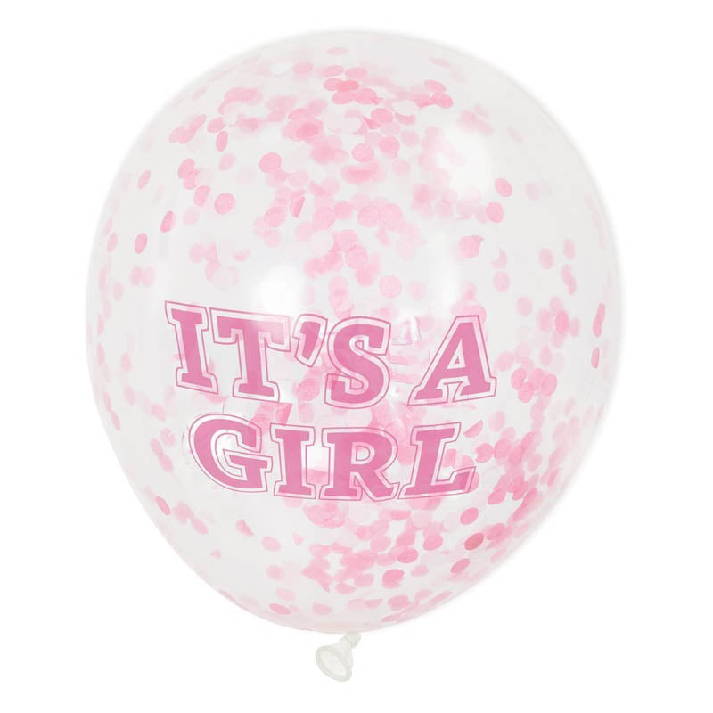Балон 6бр. С Розови Конфети “it`s A Girl“ 30см. Unique