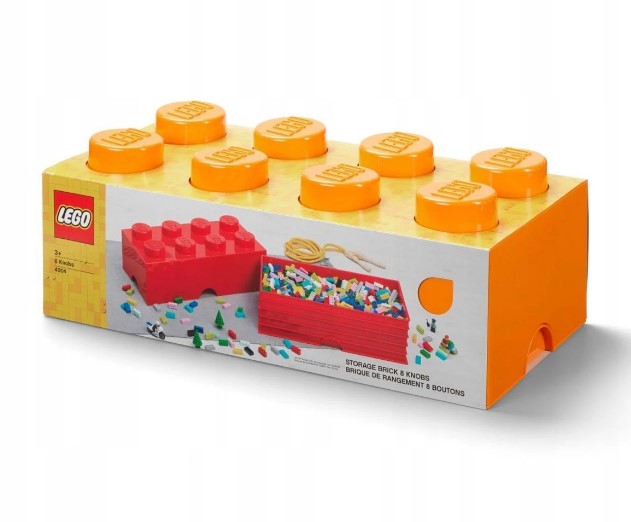 Lego® Кутия За Съхранение - Тухличка 8, Оранжева